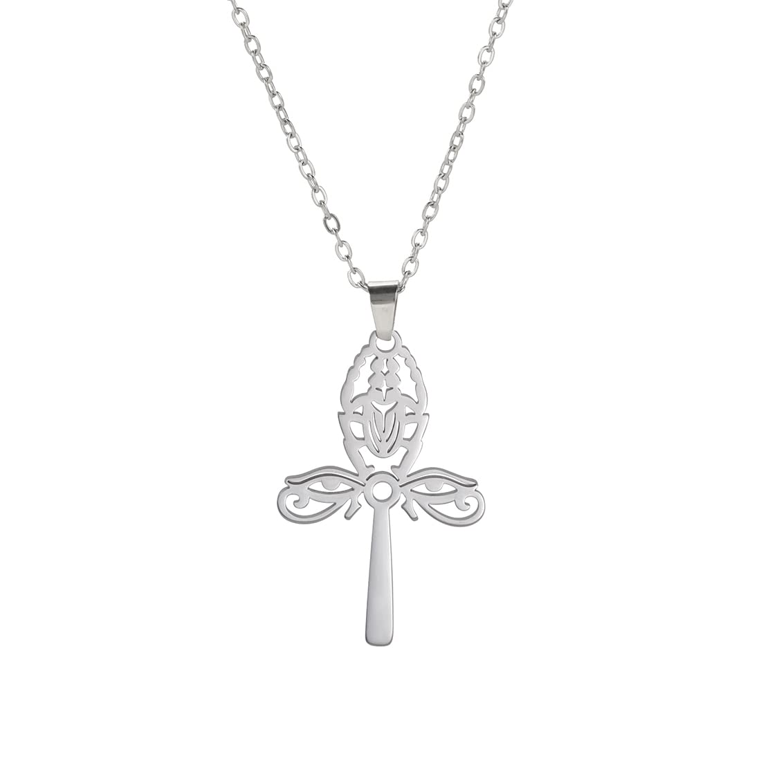 EUEAVAN collana Ankh argento croce egizia portafortuna