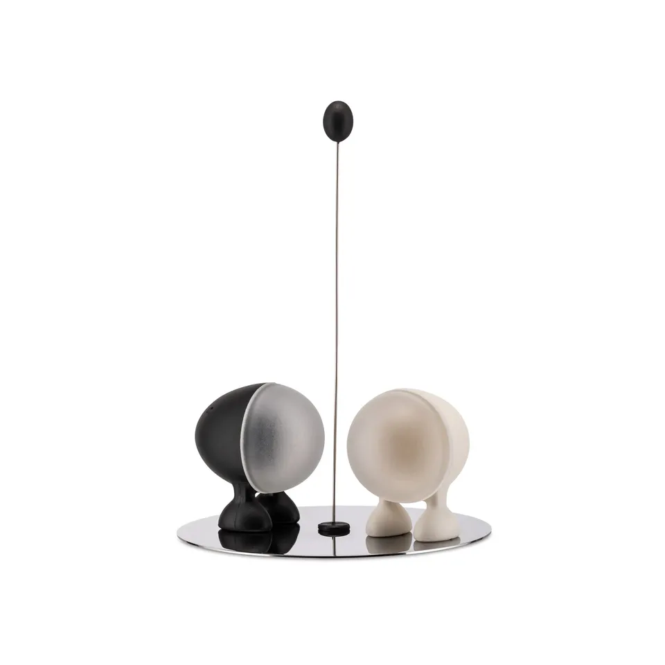 Alessi Lilliput ASG02 saliera sale pepe nero/bianco resina