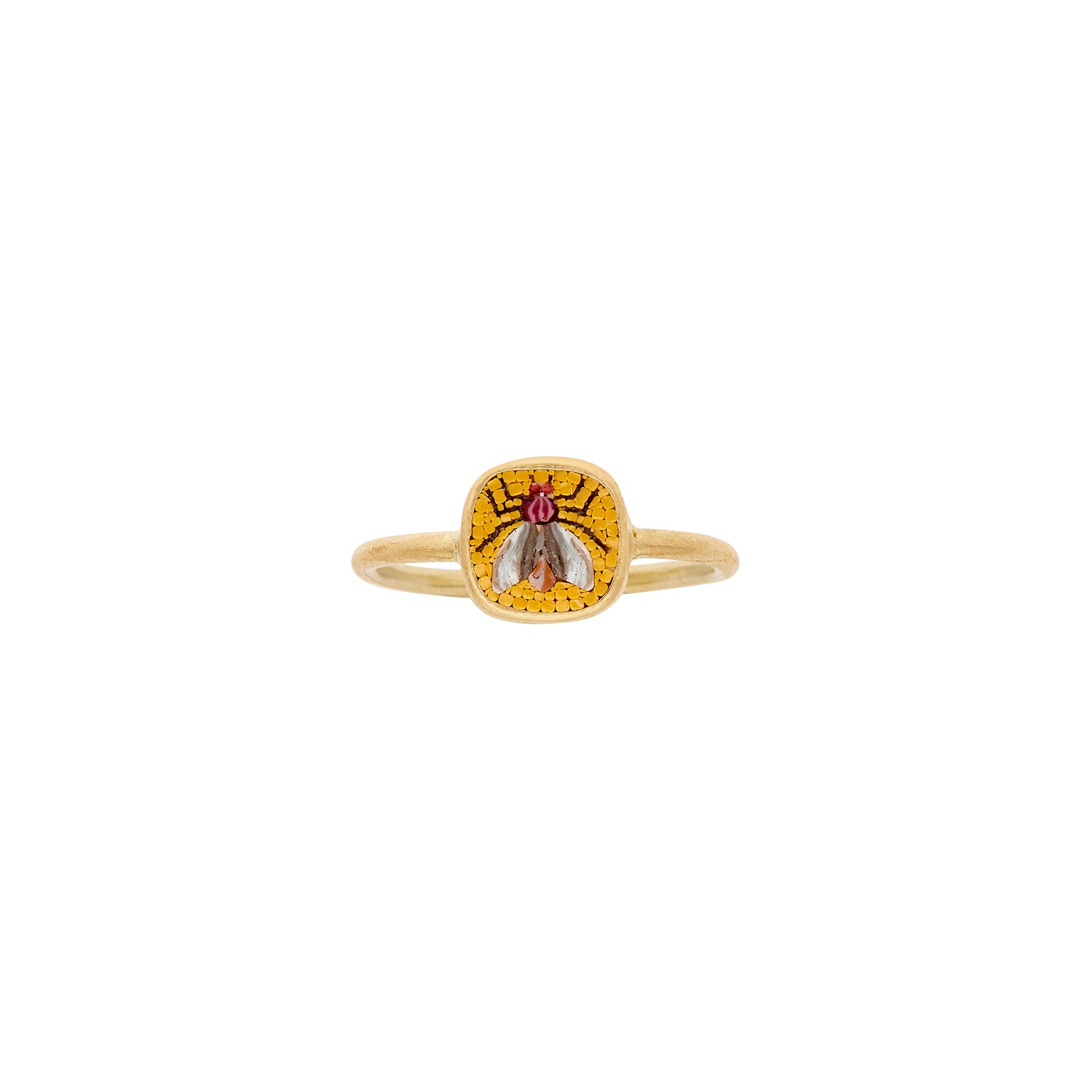 Le Sibille Mosca Ring anello oro giallo mosaico