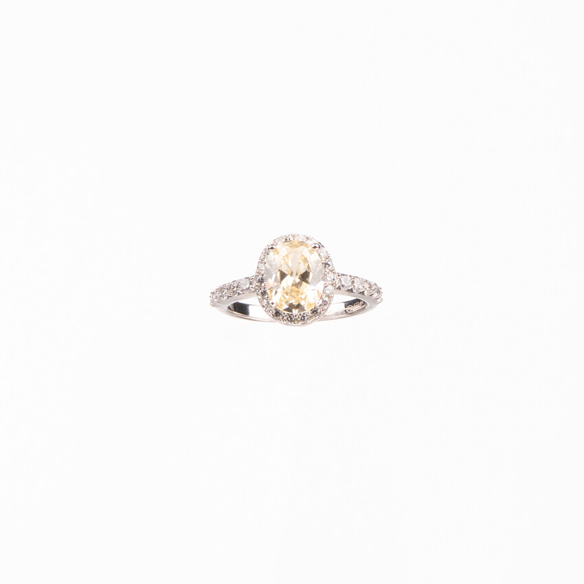 Chic Ad Hoc Anello pietra ovale giallo canary