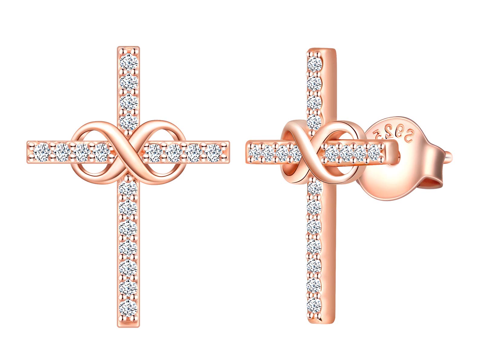 Infinionly Fashion Collana Argento 925 Oro Rosa Infinito