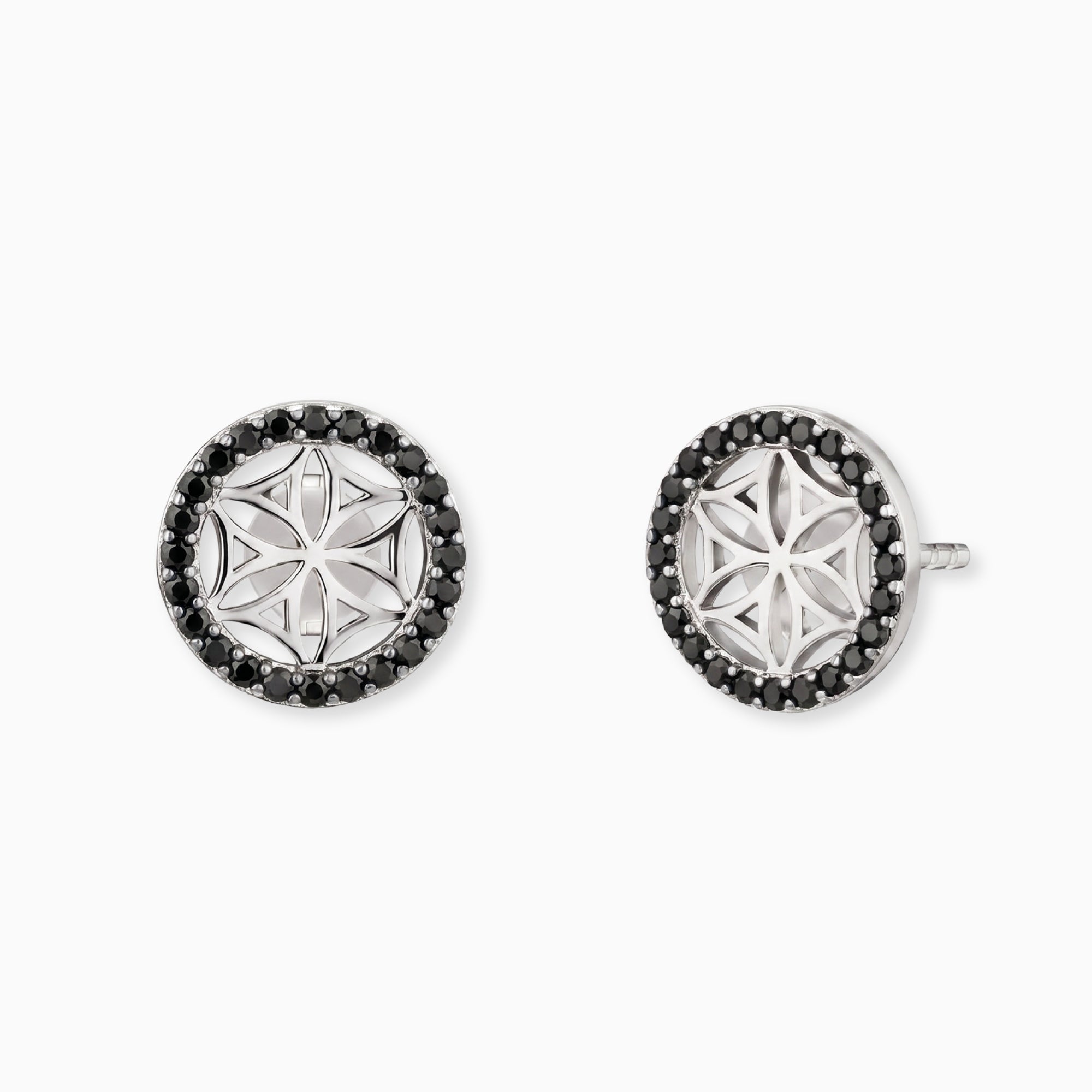 Engelsrufer Orecchini Argento Fiore Vita Zirconi Neri