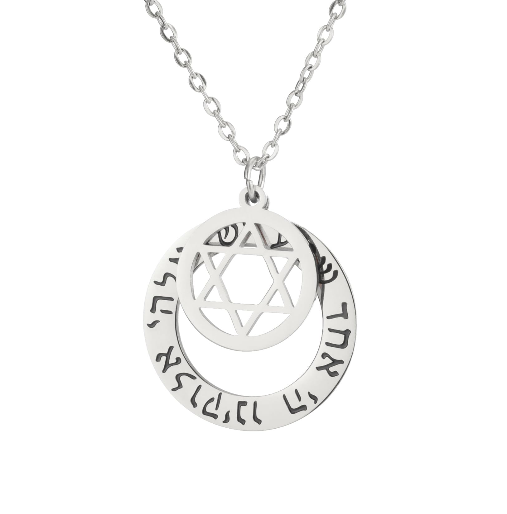 EUEAVAN Necklaces B-Hebrew collana stella di Davide shema