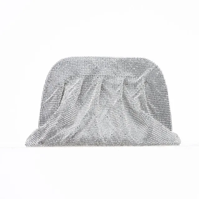 Chic Ad Hoc Clutch semirigida cristallo borsa argento