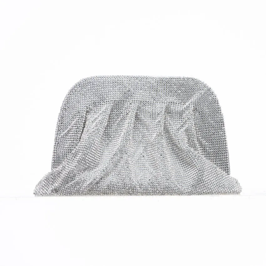 Chic Ad Hoc Clutch semirigida cristallo borsa argento