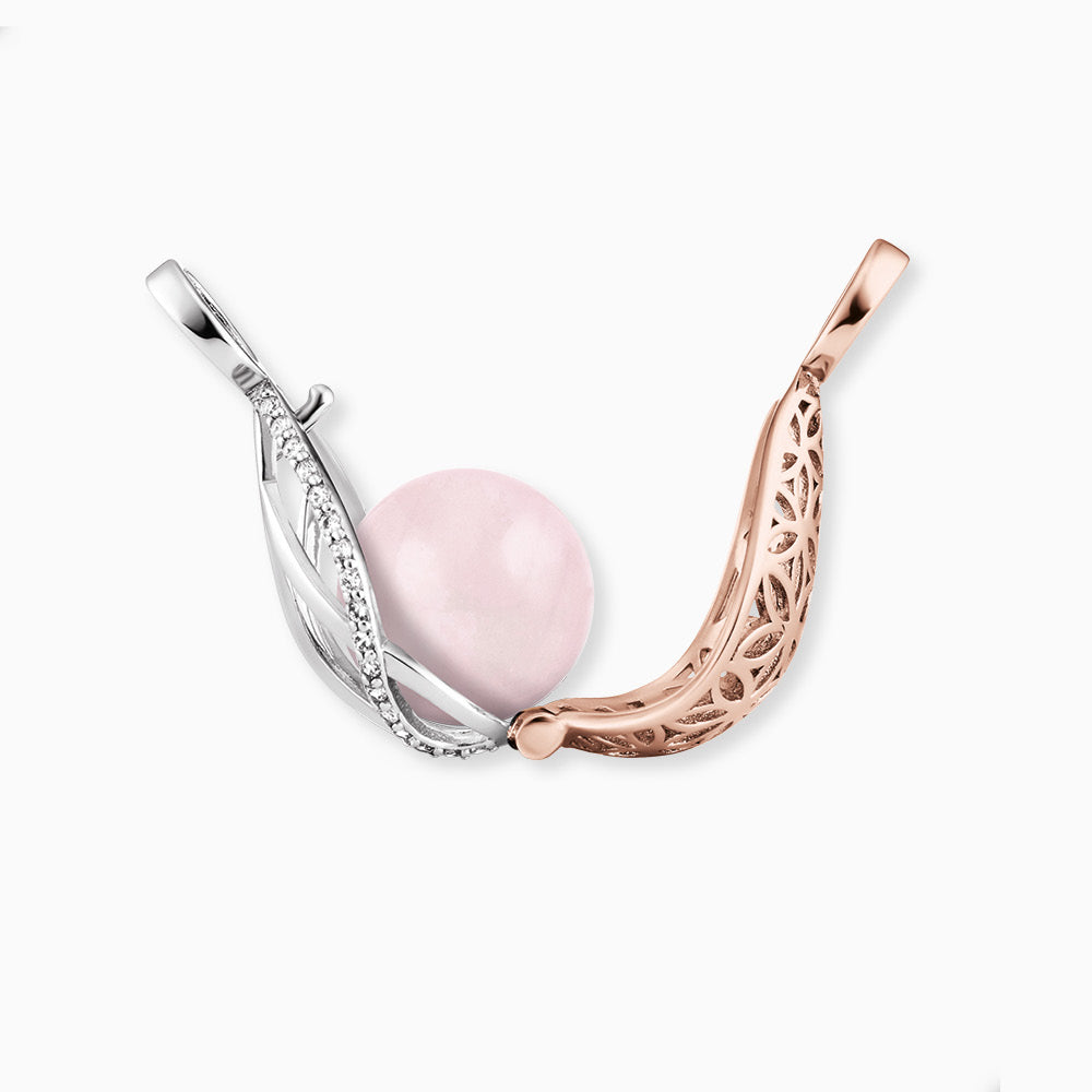 Engelsrufer Himmelsträne Bicolor collana argento quarzo rosa