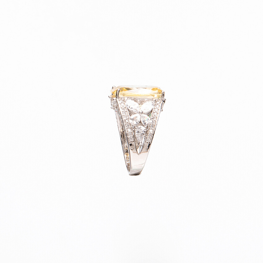 Chic Ad Hoc Anelli Anello Pietra Gialla Canary Zirconi