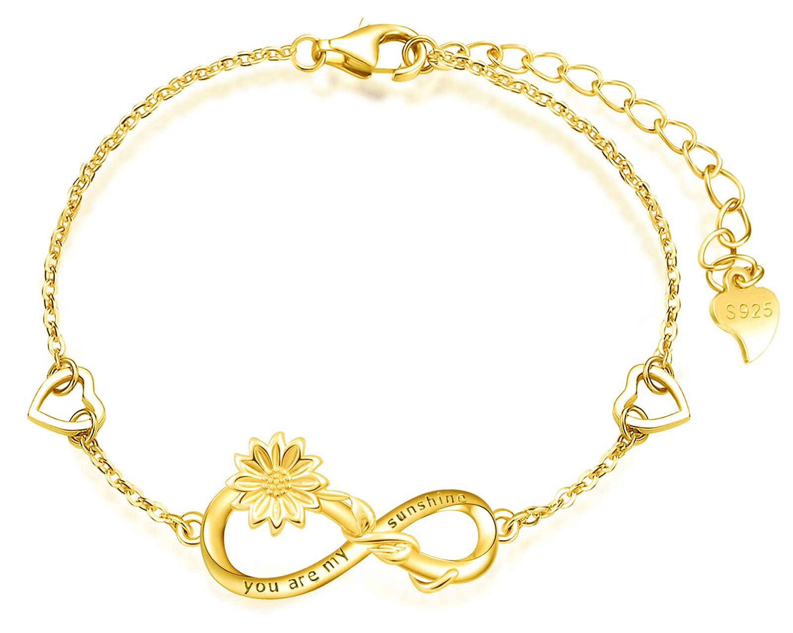 INFINIONLY Collana infinito girasole argento 925 oro