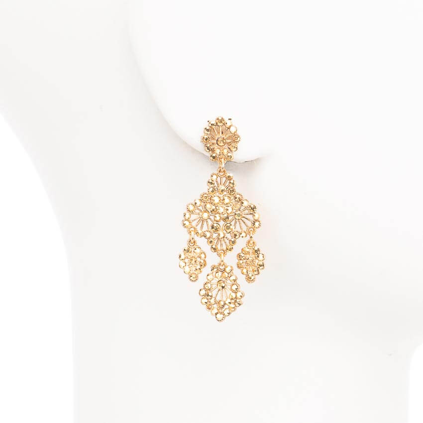 Chic Ad Hoc Orecchini pendenti cristalli oro piccolo