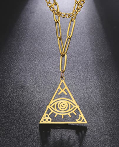 EUEAVAN Necklaces Collana occhio Horus acciaio donna