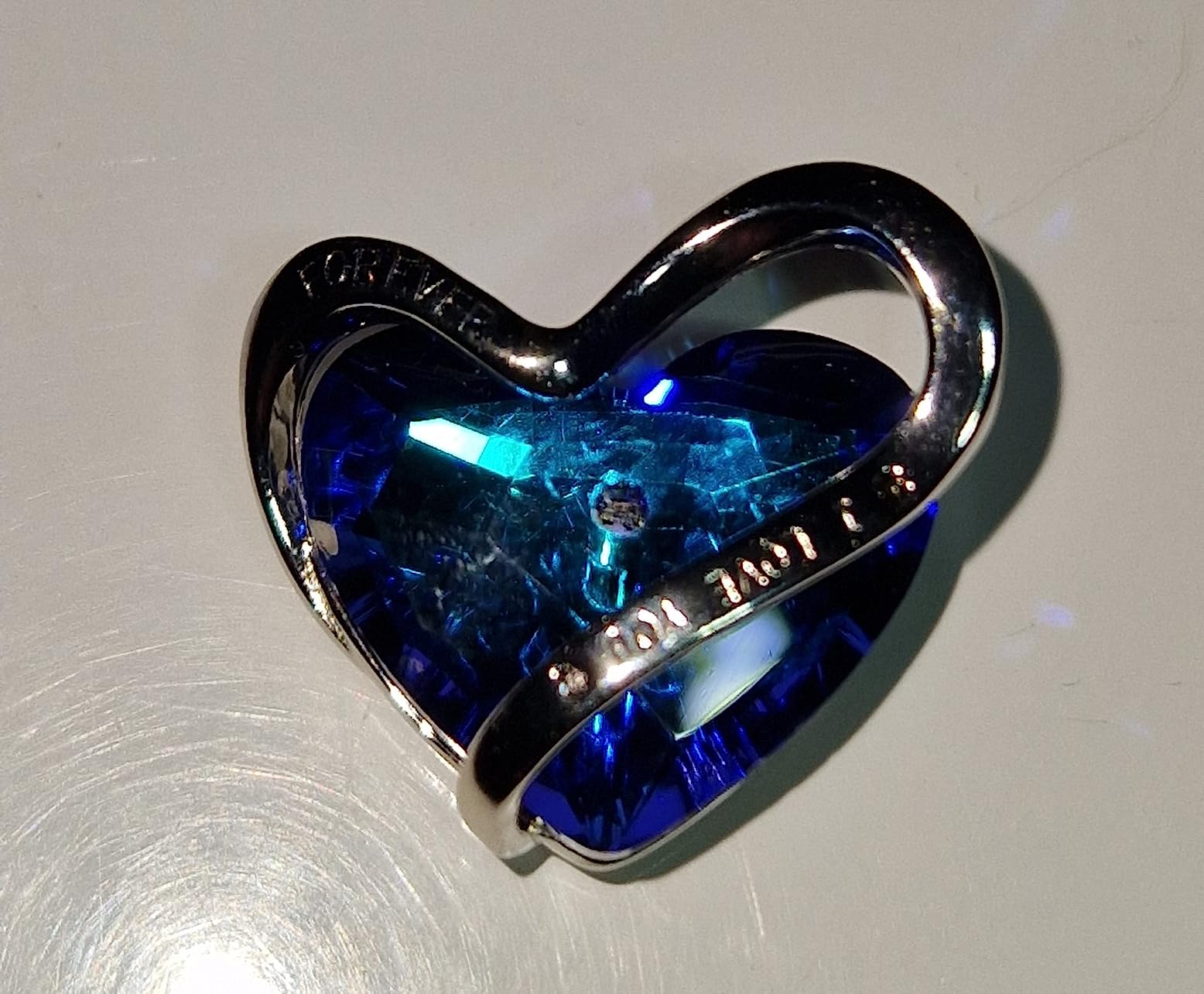 INFINIONLY Cuore dell'Oceano collana cuore argento viola 45 cm