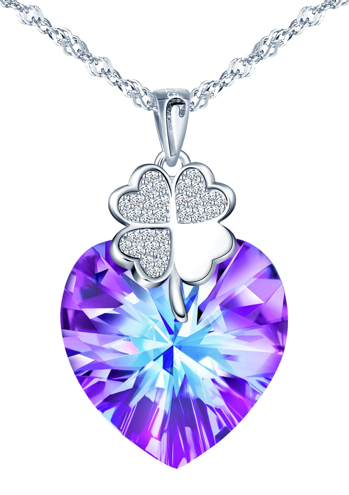 INFINIONLY Fashion Necklaces collana cuore blu oceano 45 cm