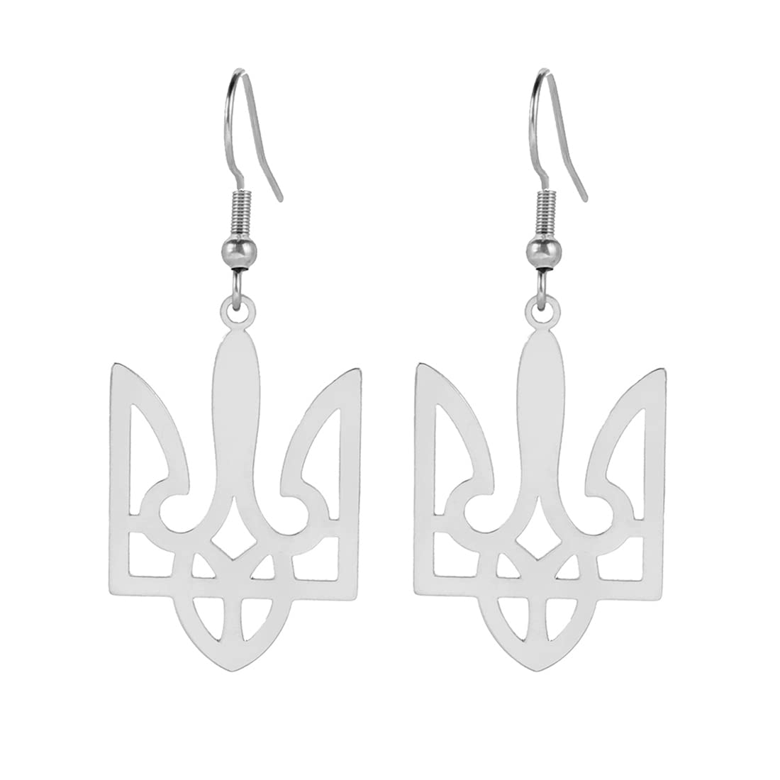 EUEAVAN Necklaces Collana tridente Ucraina argento acciaio