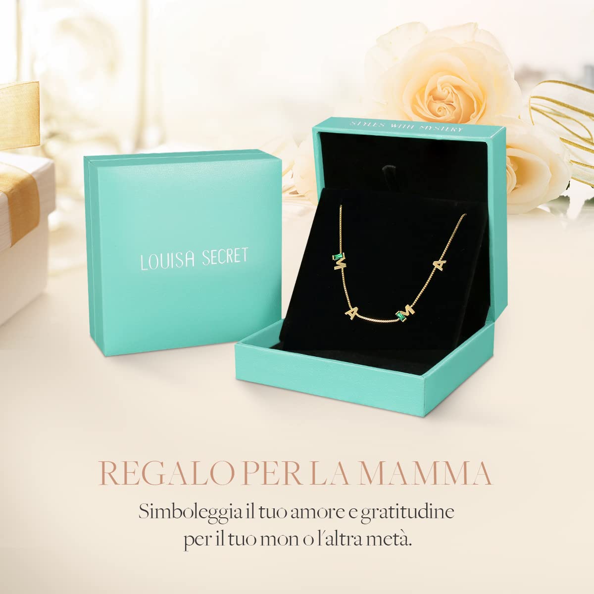 LOUISA SECRET Maman bracciale argento 925 verde zirconi
