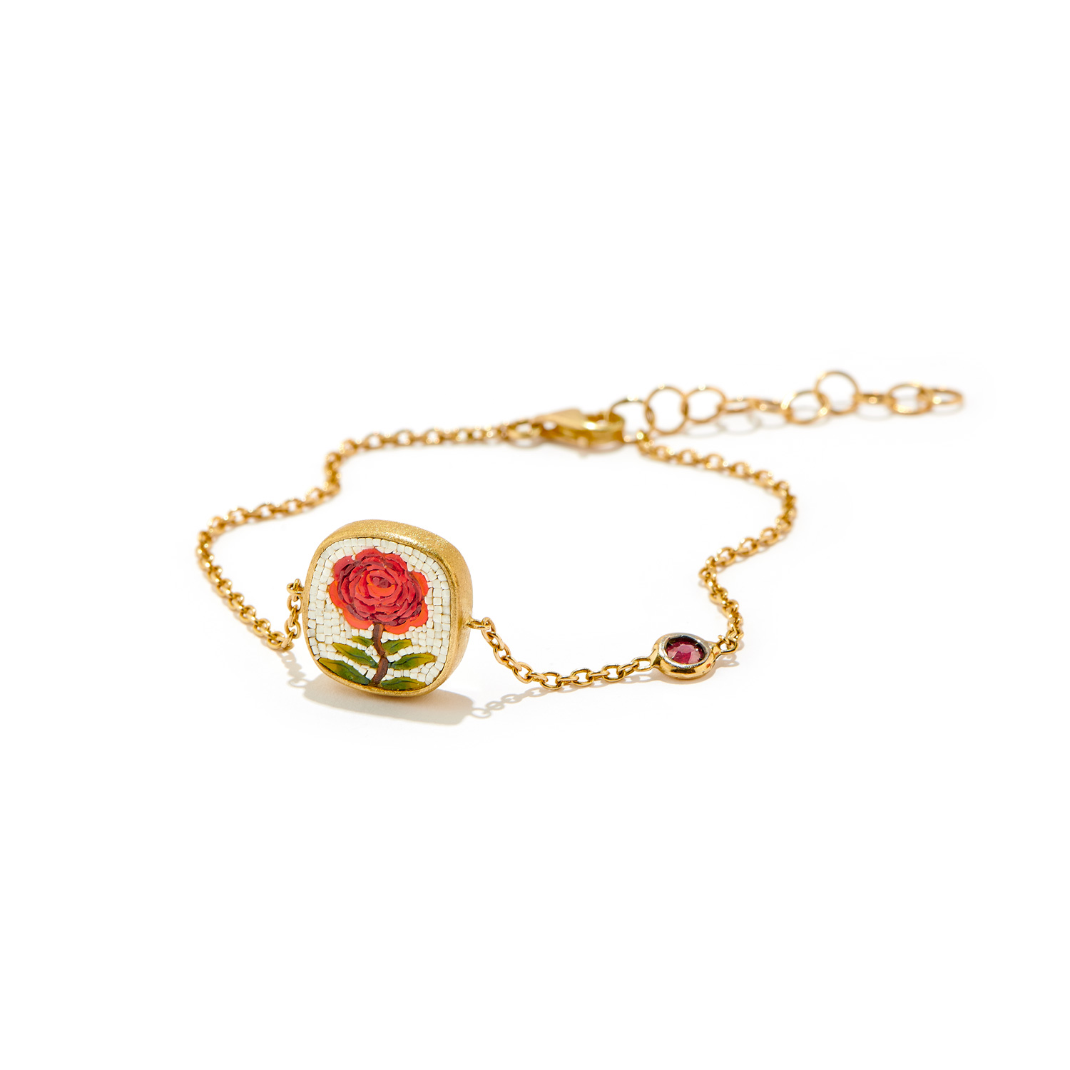 Le Sibille Rosae bracciale oro 18kt rubini granato