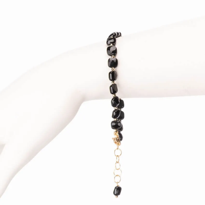 Chic Ad Hoc Bracciali Onice Ematite Argento braccialetto nero
