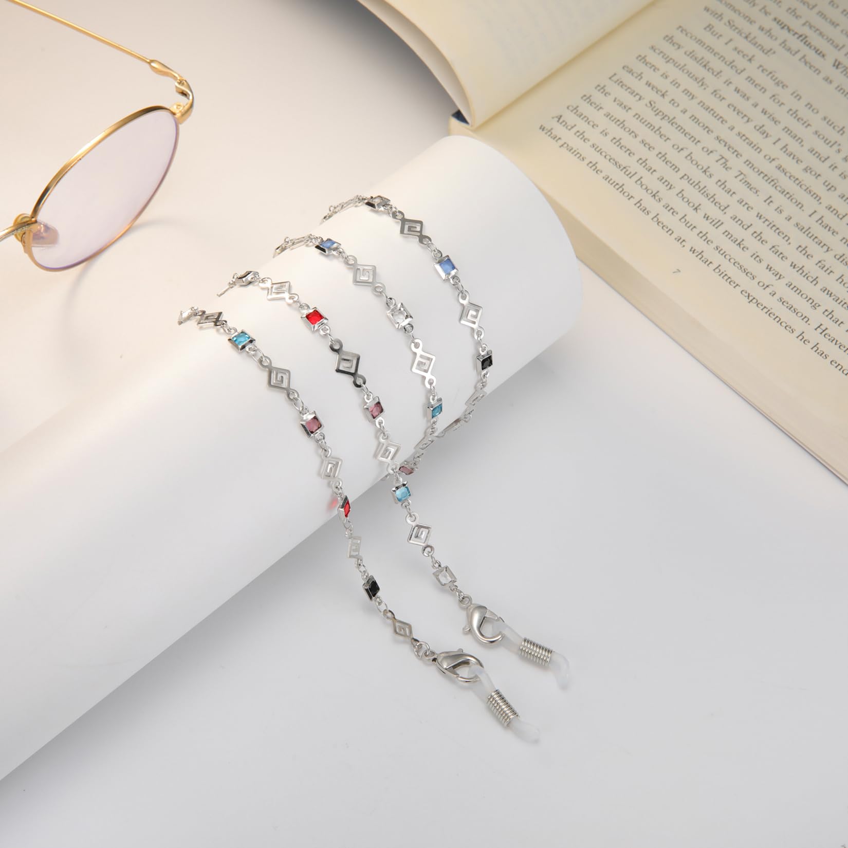 Eueavan Eyeglass cordino occhiali diamanti quadrati