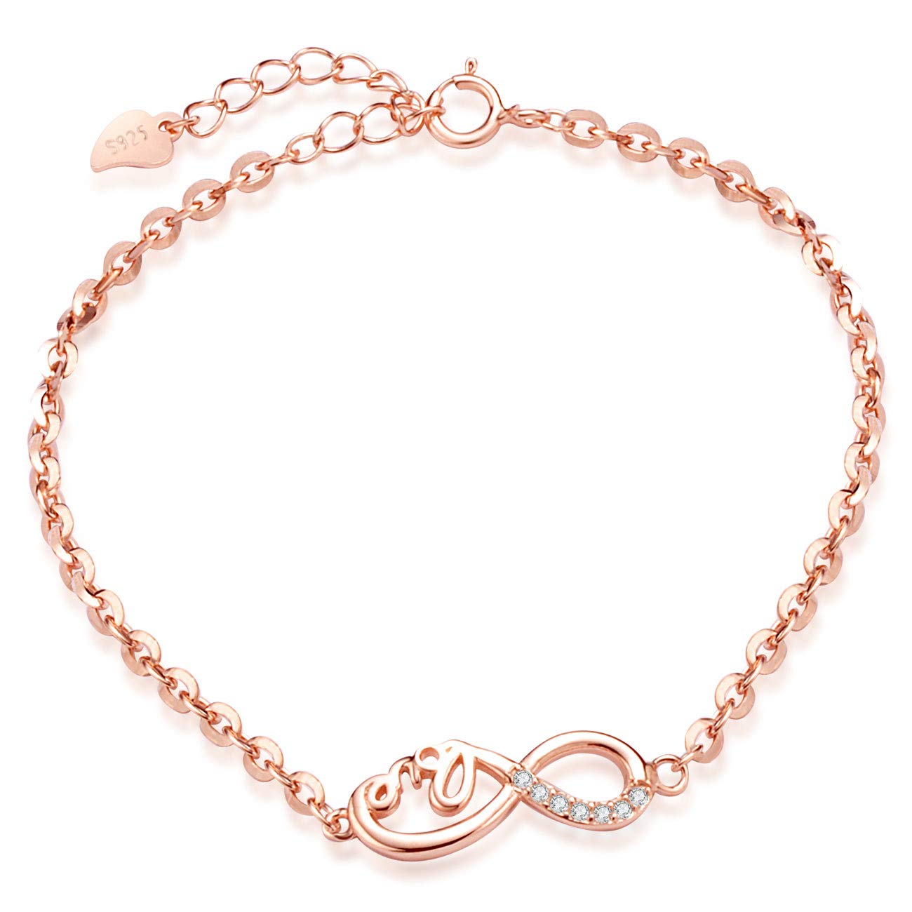 INFINIONLY Fashion Bracelets bracciale infinito argento oro rosa zirconi
