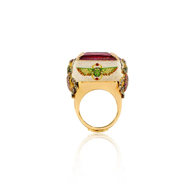 Le Sibille Horus Anello oro rubellite diamanti rubini