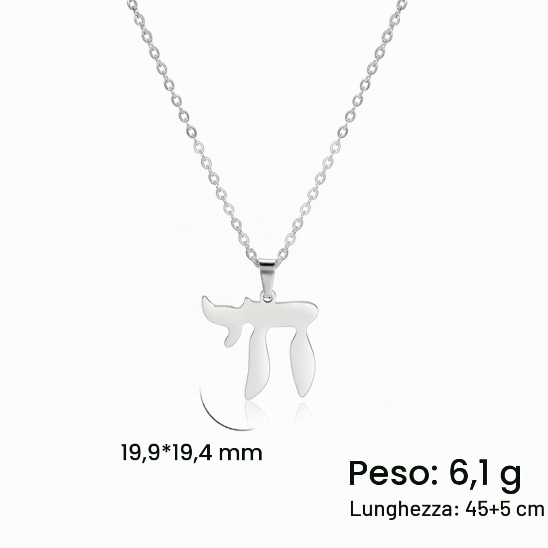 EUEAVAN Necklaces collana chai argento donna simbolo vita