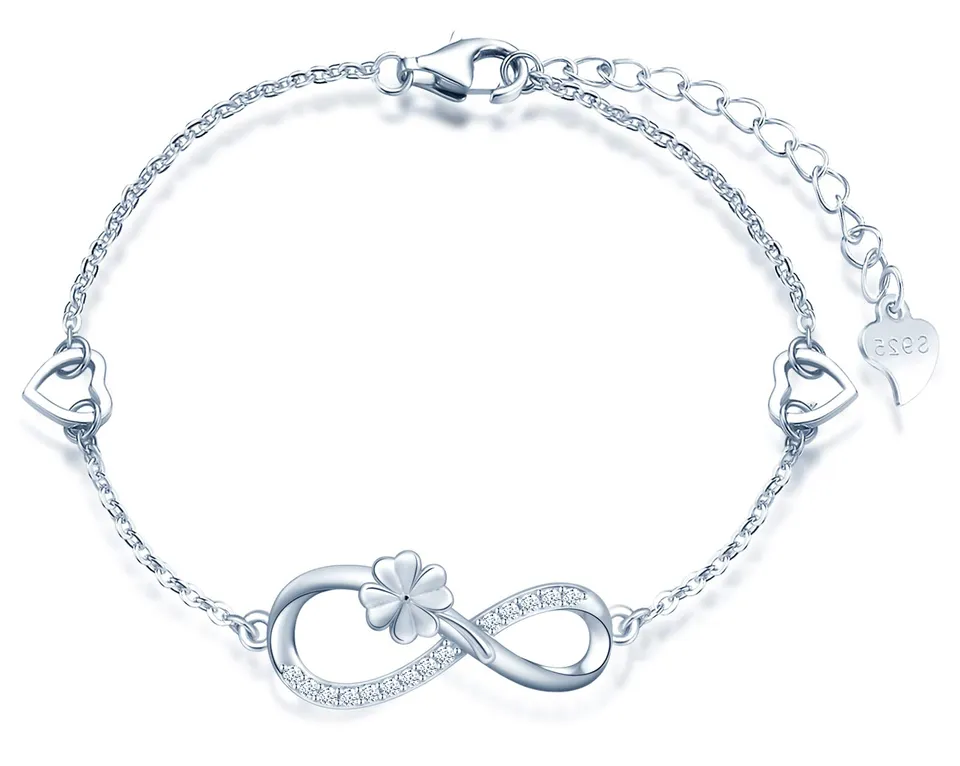 INFINIONLY Fashion Bracciale Infinito Cuore Argento 925