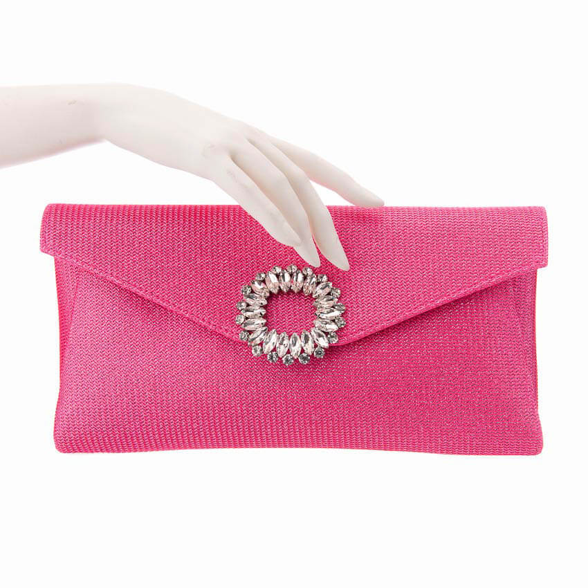 Chic Ad Hoc Pochette tessuto rosa fuxia gioiello