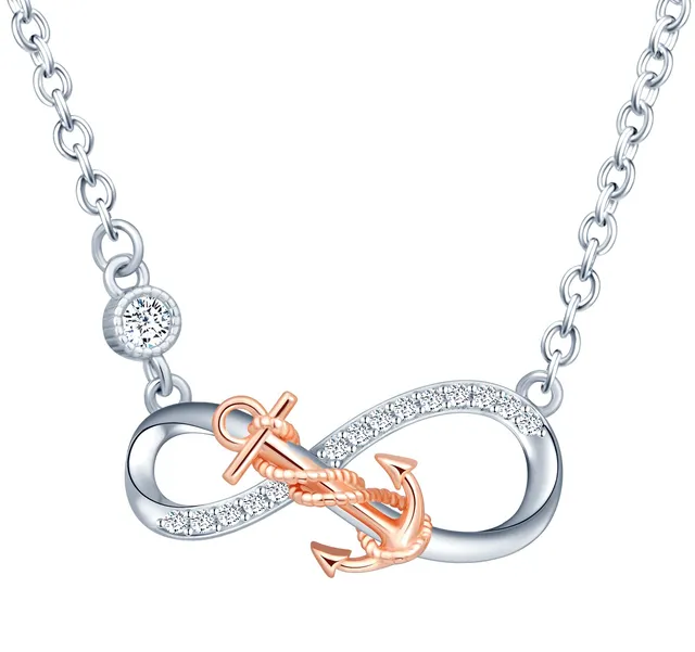 INFINIONLY Fashion Necklaces B-collane collana argento ancora