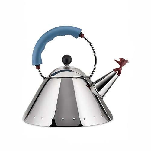 Alessi 9093 Bollitore Acciaio Azzurro Fischietto 2 L
