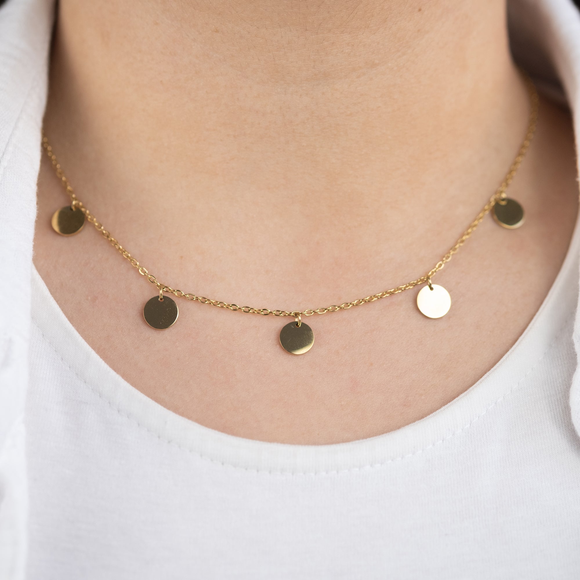 MySteel Engelsrufer collana oro piastrine Happy Soul acciaio