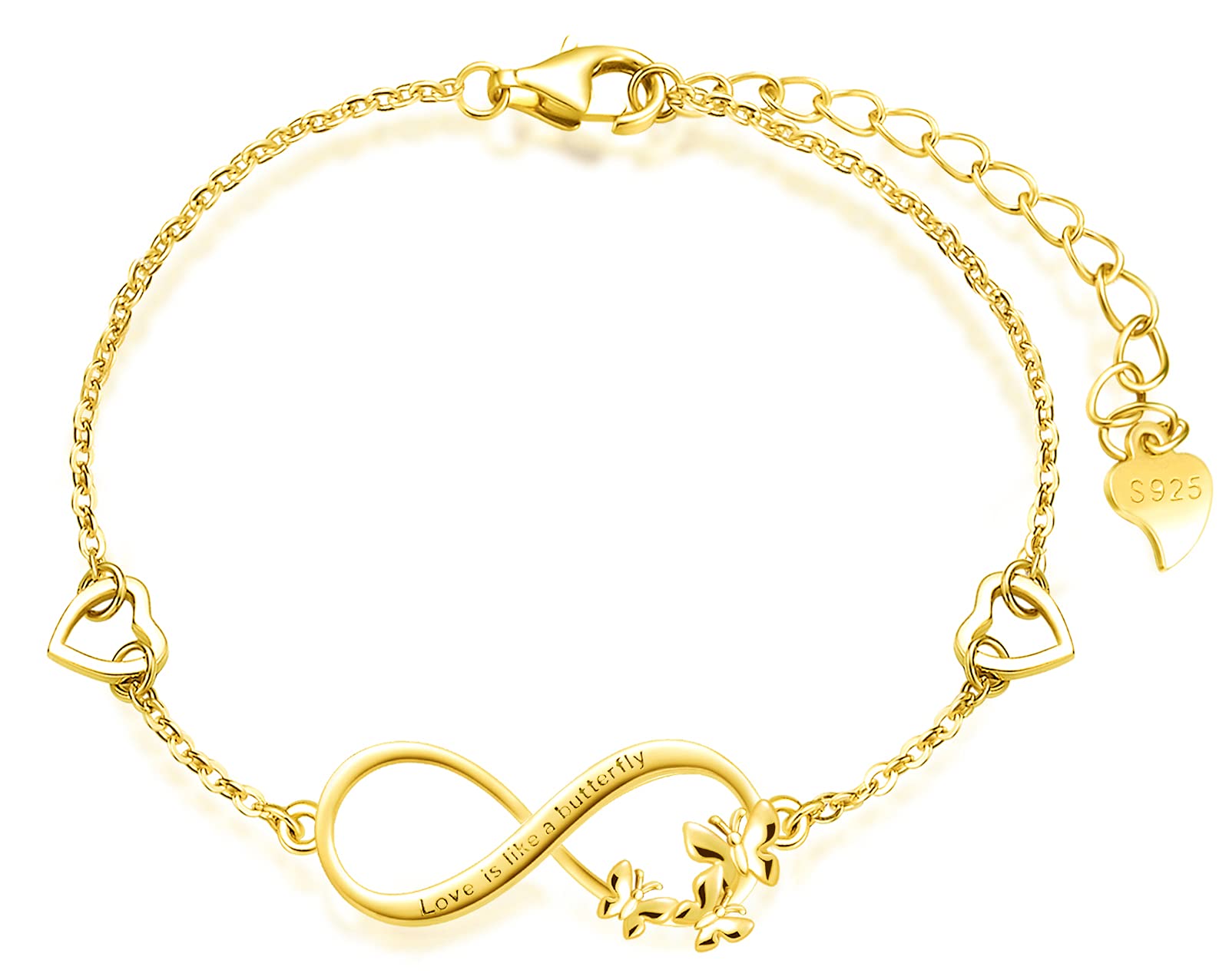 INFINIONLY Fashion Necklaces collana infinito farfalla oro argento