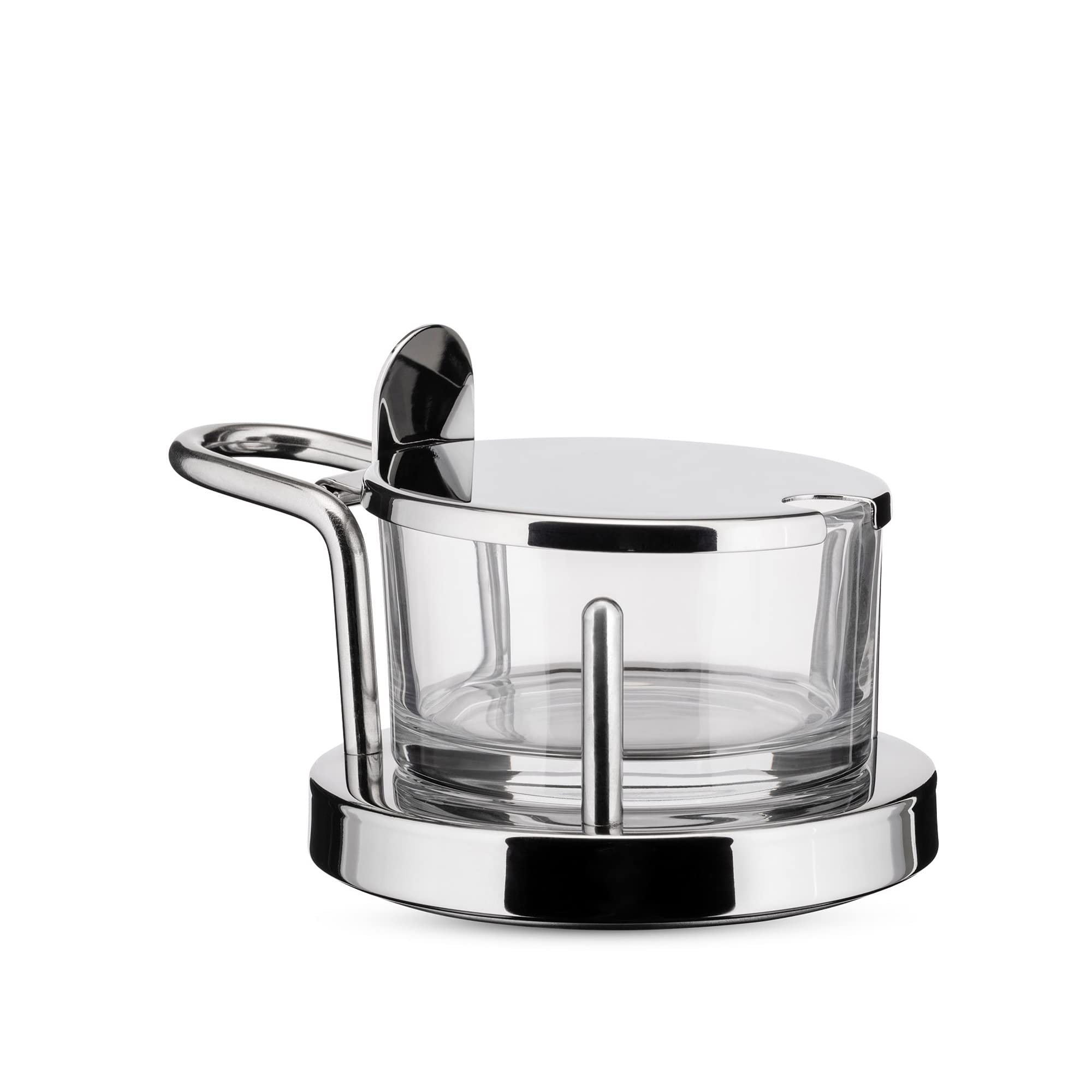 Alessi 5071 Formaggiera in Vetro e Acciaio 11 cm Sottsass