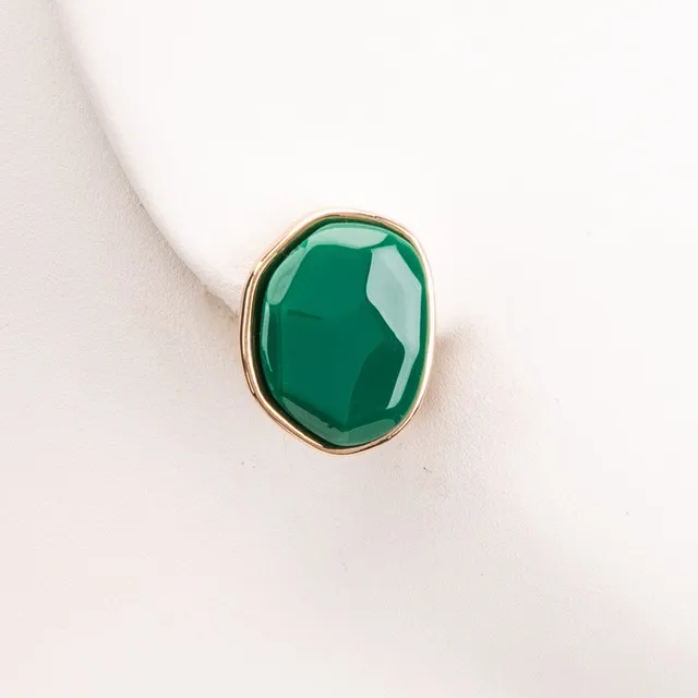Chic Ad Hoc Orecchini clip orecchini bottone oro verde