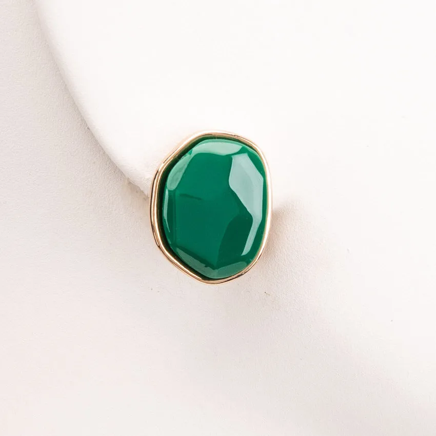 Chic Ad Hoc Orecchini clip orecchini bottone oro verde