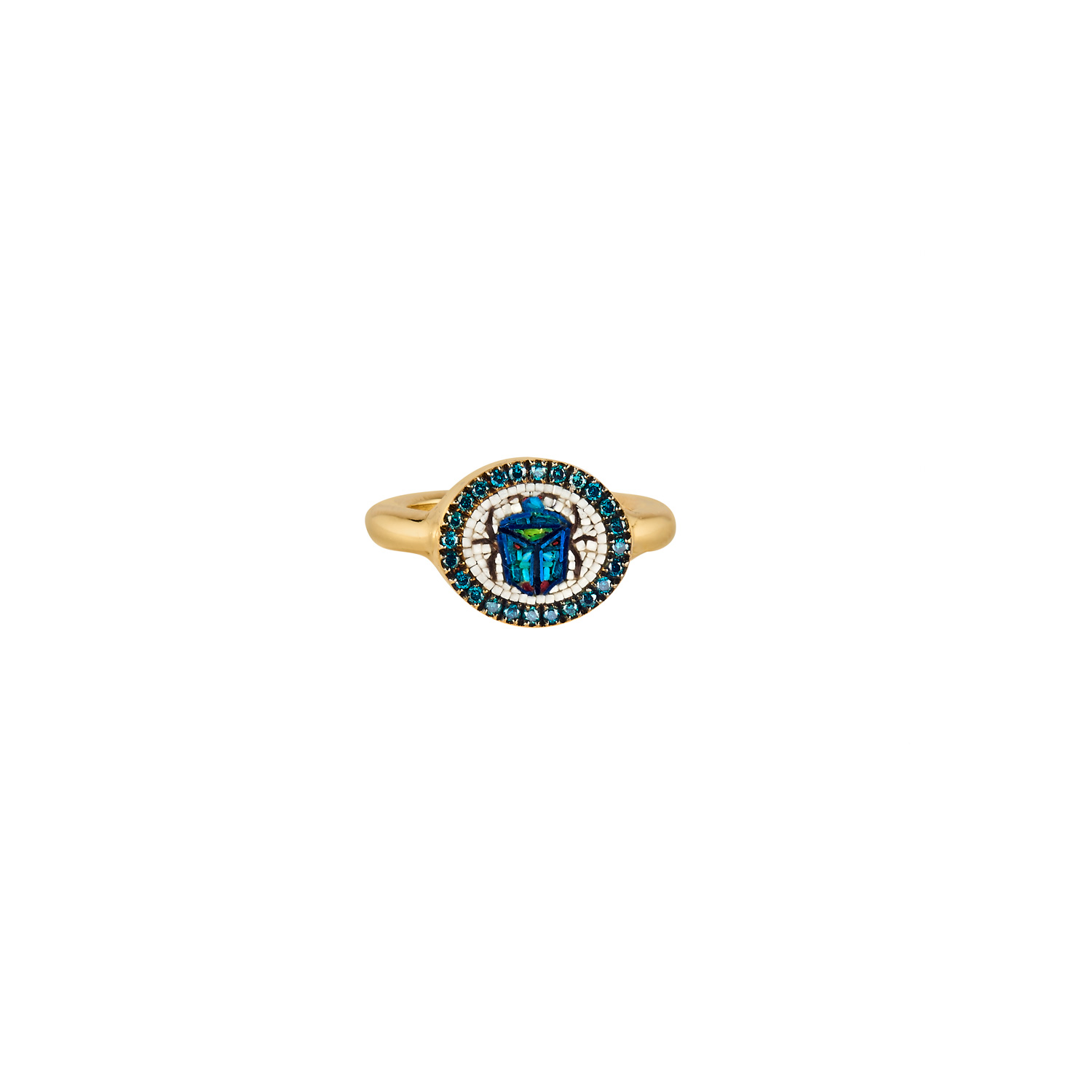 Le Sibille Sky Beetle Ring anello oro 18kt micromosaico