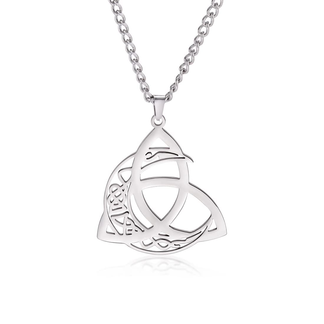 EUEAVAN Necklaces collana luna celtica mezzaluna Trinity vintage