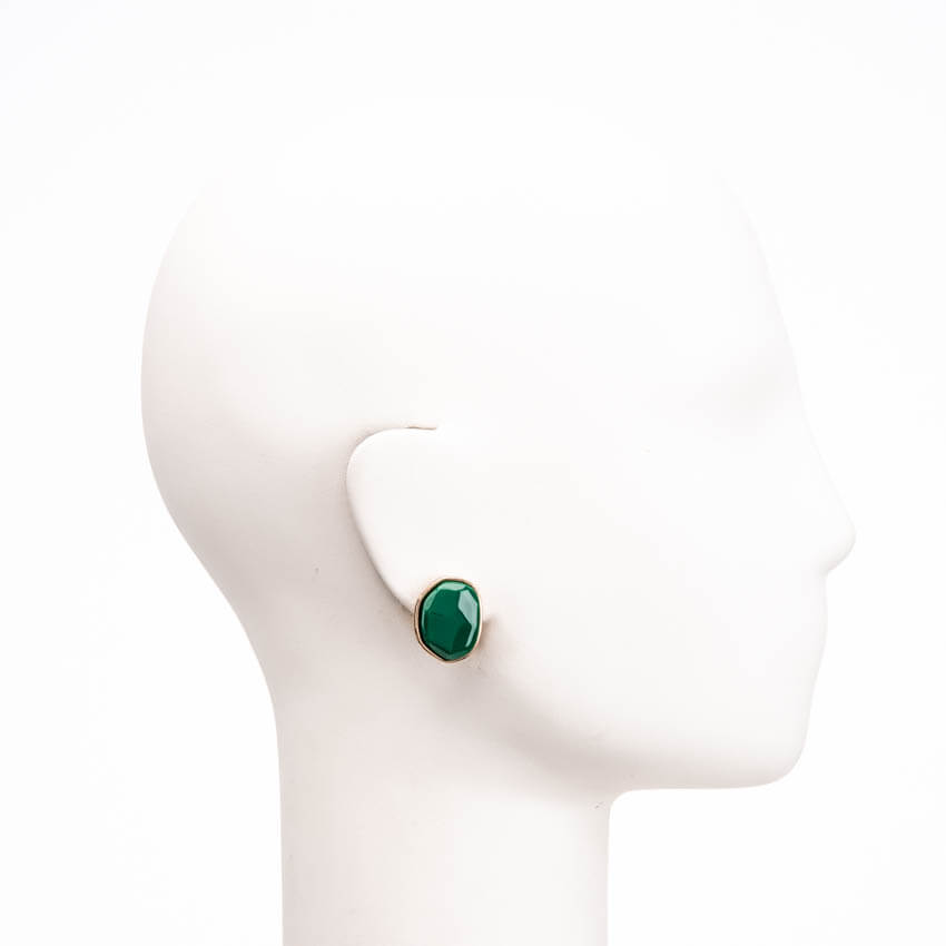 Chic Ad Hoc Orecchini clip orecchini bottone oro verde