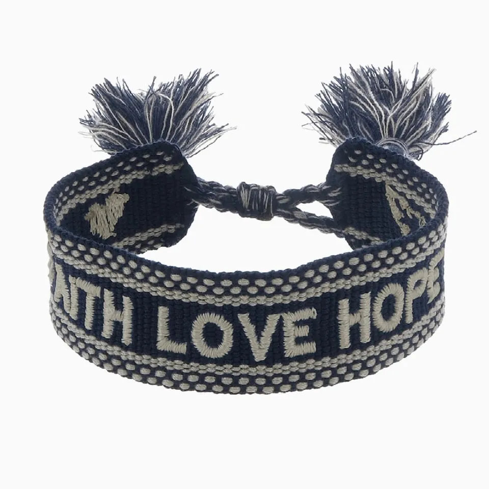 Engelsrufer Faith Love Hope bracciale cotone cuore