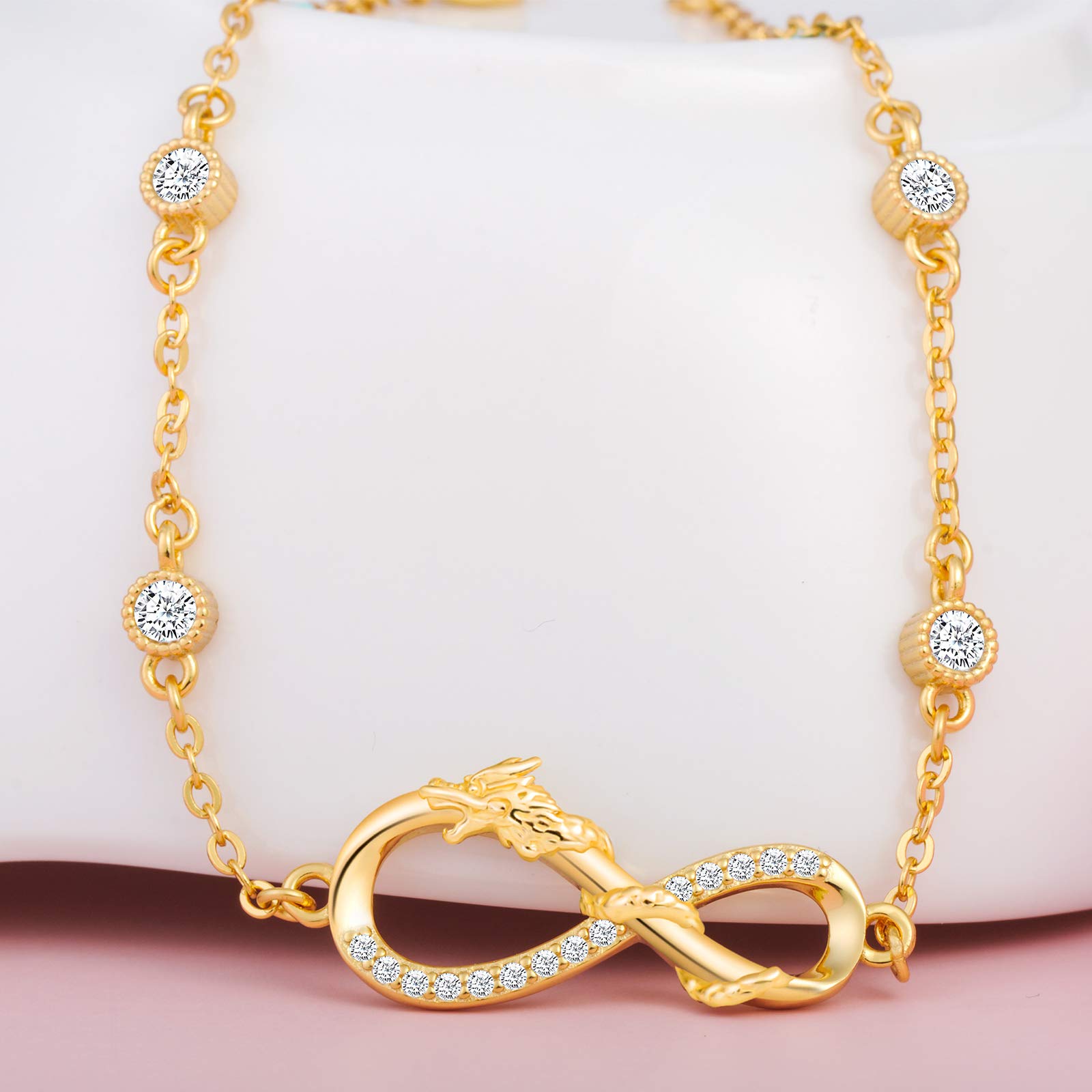 INFINIONLY Fashion Bracelets bracciale argento B-diamante zirconi