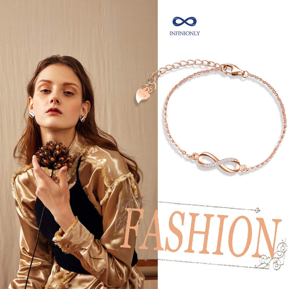 INFINIONLY Fashion Bracelets Bracciale Infinito Oro Rosa