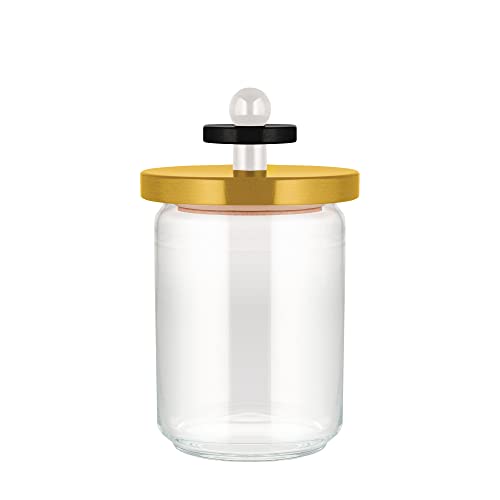 Alessi ES16/100 1 Mr. Sottsass Barattolo Vetro Giallo 12x20,5 cm