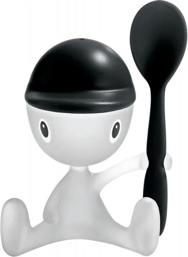 Alessi Cico ASG23 B Portauovo Spargisale Bianco/Nero Resina