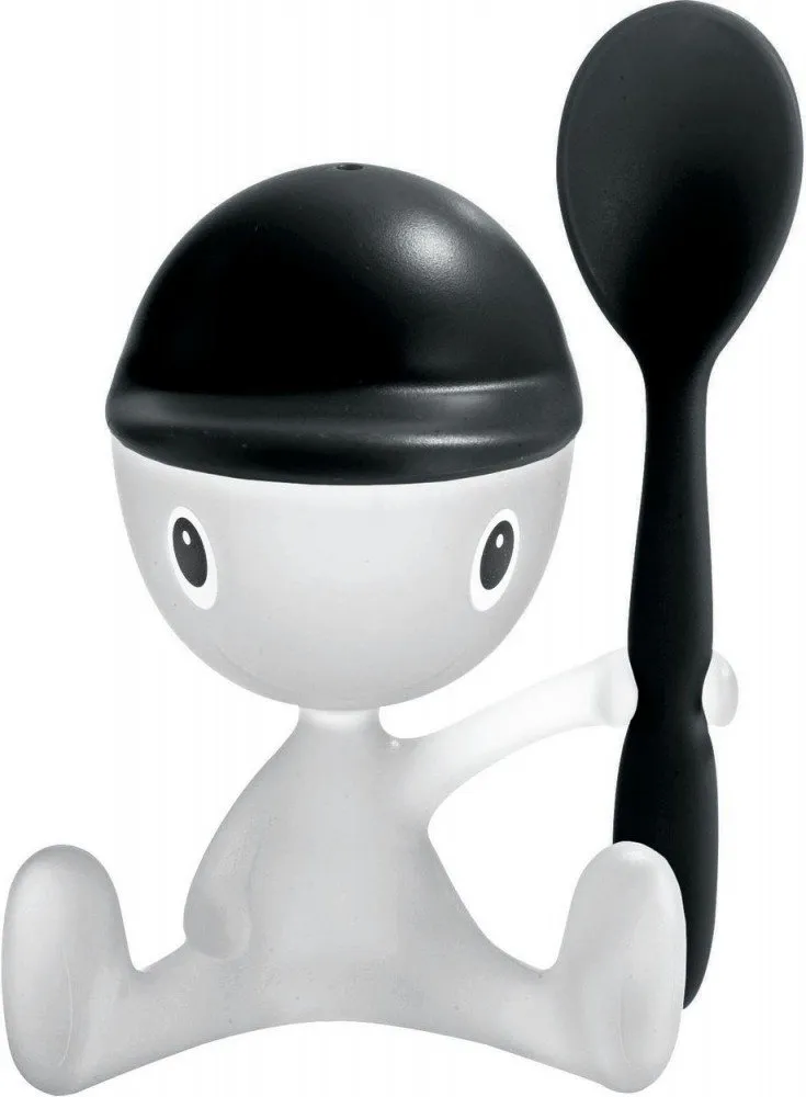 Alessi Cico ASG23 B Portauovo Spargisale Bianco/Nero Resina