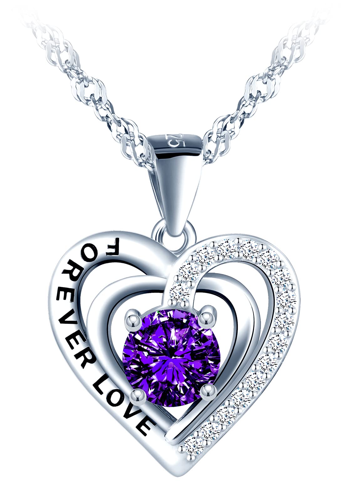 INFINIONLY Fashion Parure Cuore Viola Argento 925 Forever Love