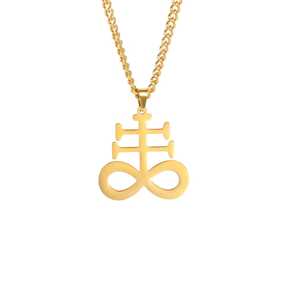 EUEAVAN Necklaces collana croce Leviathan acciaio argento