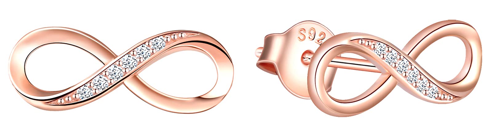 INFINIONLY collana infinito cuore oro rosa zircone