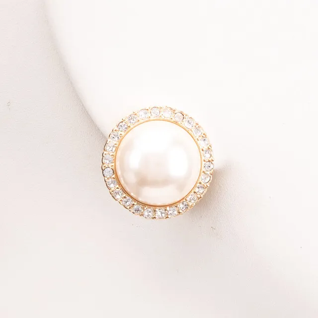 Chic Ad Hoc Orecchini clip perla strass oro fascione