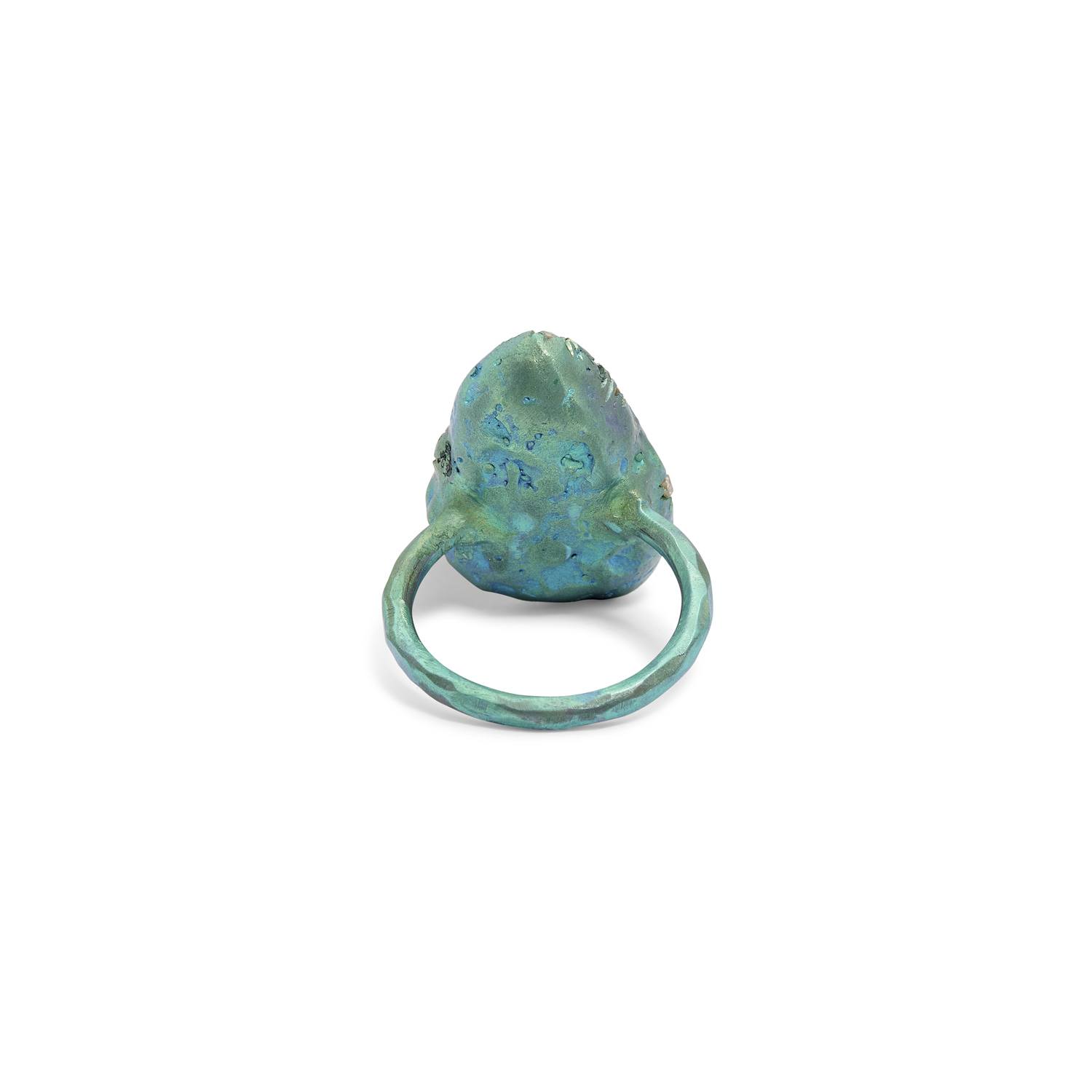 Le Sibille Meteorite Anello Verde titanio diamanti 0,37ct