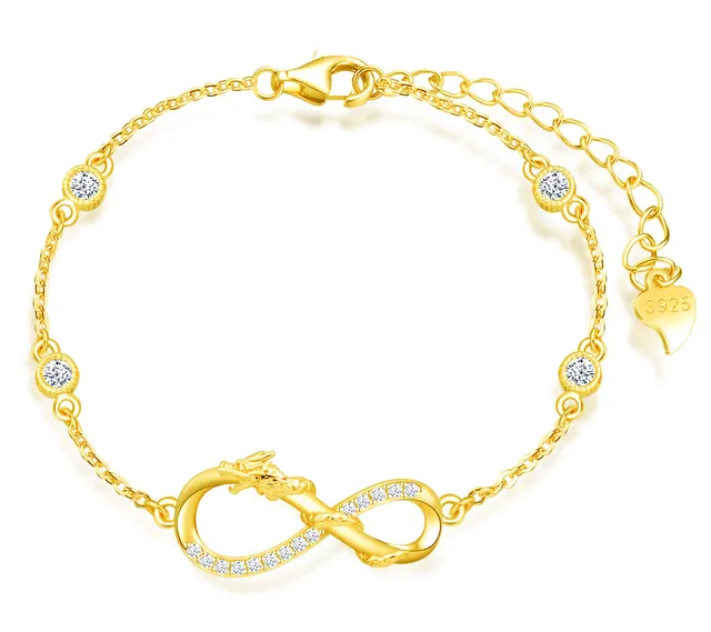 INFINIONLY Fashion Bracelets bracciale argento B-diamante zirconi