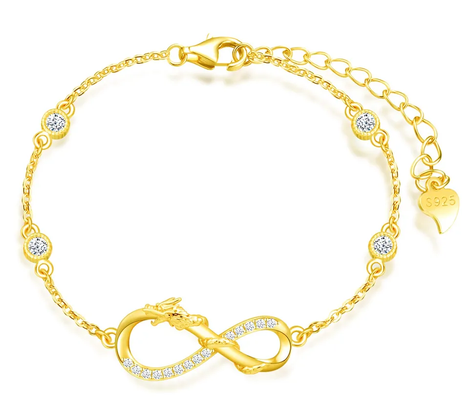 INFINIONLY Fashion Bracelets bracciale argento B-diamante zirconi