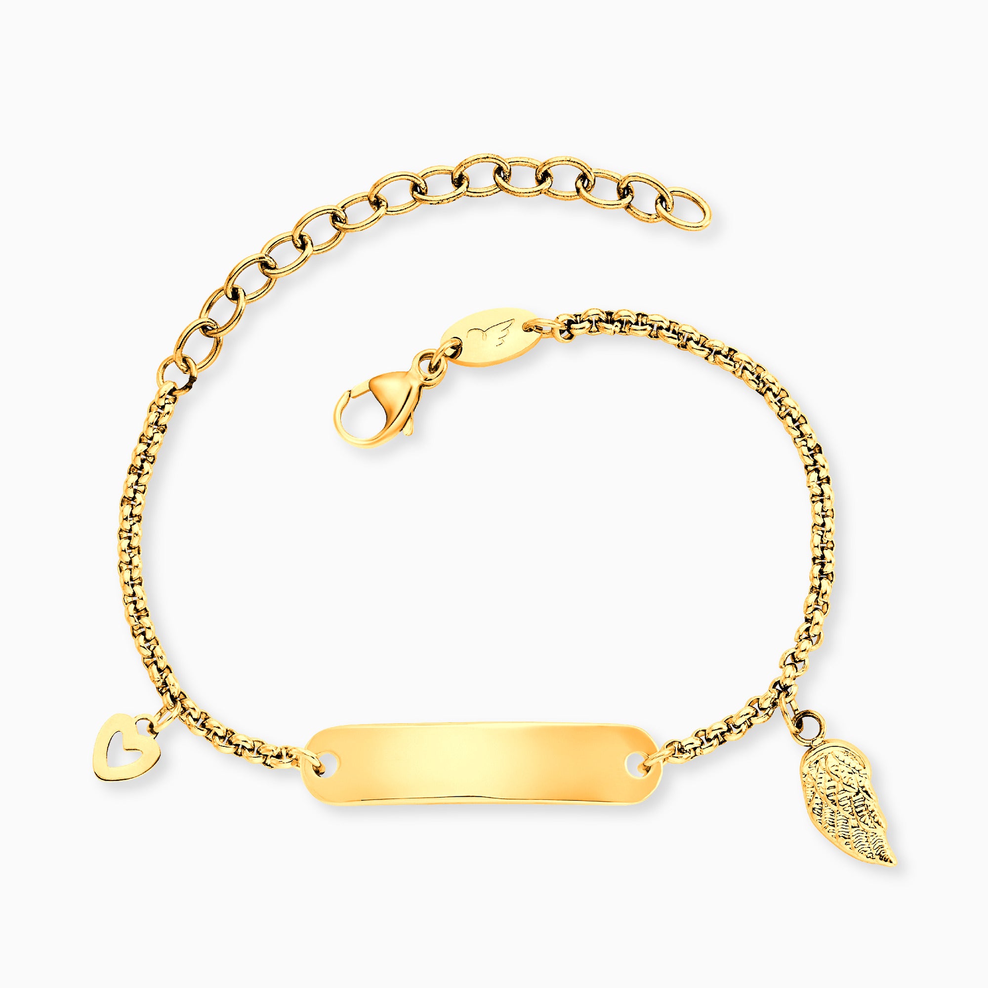 Engelsrufer Kinder Bracciale Bambina ID Ala Oro Incisione